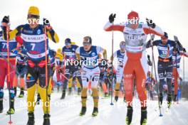 07.04.2024, Bardufoss-Finnsnes, Norway (NOR): Amund Riege (NOR), Axel Jutterstroem (SWE), Stanislav Rezac (CZE), (l-r) - Ski Classics Summit 2 Senja, Bardufoss-Finnsnes (NOR). www.nordicfocus.com. © Reichert/NordicFocus. Every downloaded picture is fee-liable.