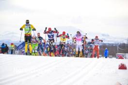 07.04.2024, Bardufoss-Finnsnes, Norway (NOR): Thomas Bing (GER), Amund Hoel (NOR), Johan Hoel (NOR), Thomas Oedegaarden (NOR), Stanislav Rezac (CZE), (l-r) - Ski Classics Summit 2 Senja, Bardufoss-Finnsnes (NOR). www.nordicfocus.com. © Reichert/NordicFocus. Every downloaded picture is fee-liable.