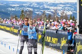 13.04.2024, Hafjell, Norway (NOR): Runar Skaug Mathisen (NOR), Torleif Syrstad (NOR), (l-r) - Ski Classics Grand Finale Janteloppet - Hafjell (NOR). www.nordicfocus.com. © Reichert/NordicFocus. Every downloaded picture is fee-liable.