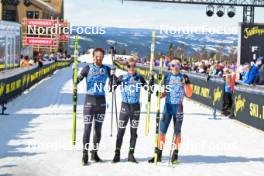 13.04.2024, Hafjell, Norway (NOR): Runar Skaug Mathisen (NOR), Torleif Syrstad (NOR), Max Novak (SWE), (l-r) - Ski Classics Grand Finale Janteloppet - Hafjell (NOR). www.nordicfocus.com. © Reichert/NordicFocus. Every downloaded picture is fee-liable.