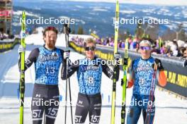 13.04.2024, Hafjell, Norway (NOR): Runar Skaug Mathisen (NOR), Torleif Syrstad (NOR), Max Novak (SWE), (l-r) - Ski Classics Grand Finale Janteloppet - Hafjell (NOR). www.nordicfocus.com. © Reichert/NordicFocus. Every downloaded picture is fee-liable.